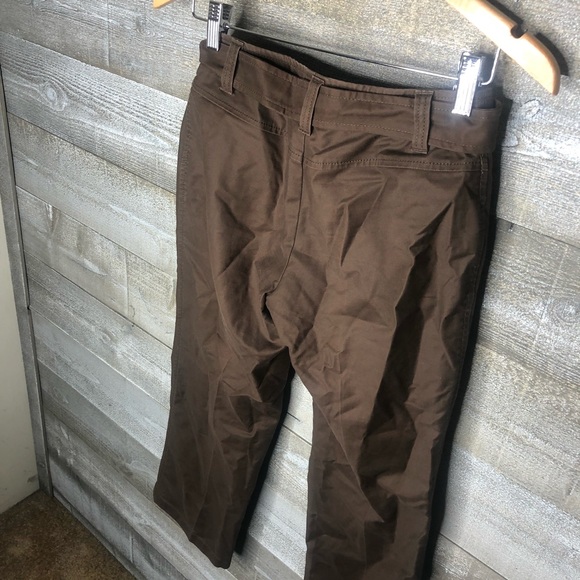 Ann Taylor brown belted cropped work office career pants - Picture 3 of 3